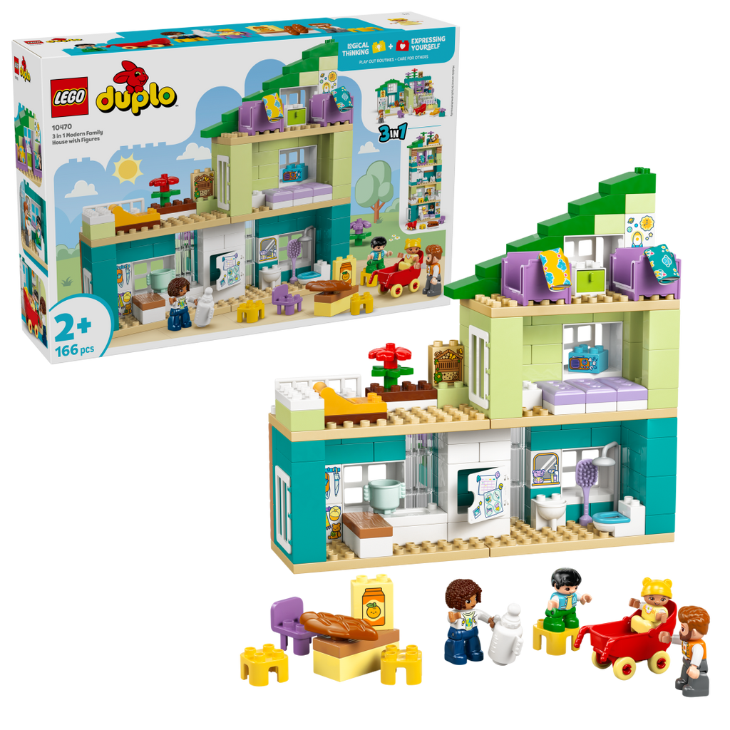LEGO DUPLO 3-in-1 Modern Family House with Figures 10470