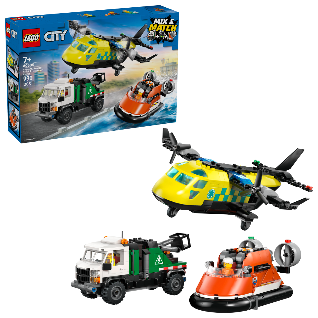 LEGO City Airplane, Service Truck & Hovercraft Remix 60505