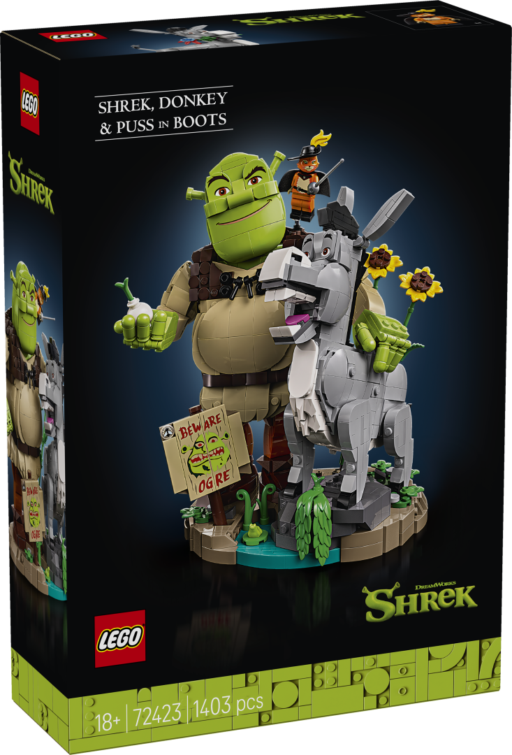 LEGO ICONS Shrek, Donkey & Puss in Boots 72423