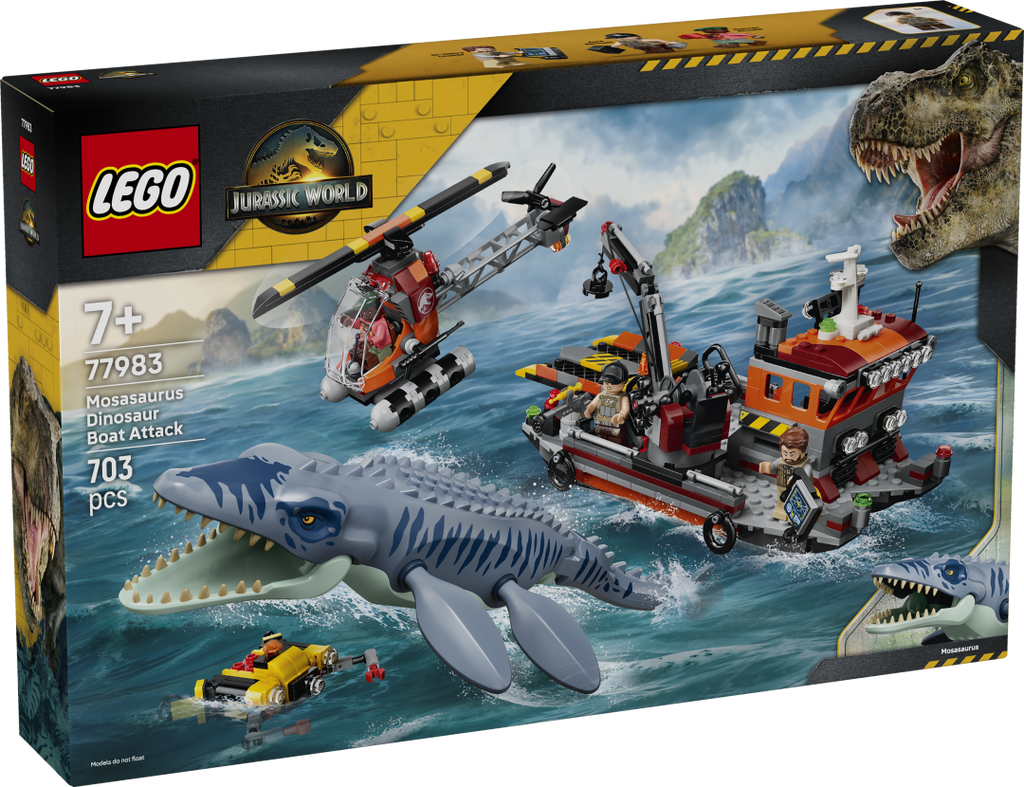 LEGO Jurassic World Mosasaurus Dinosaur Boat Attack 77983