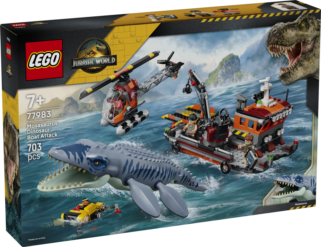 LEGO Jurassic World Mosasaurus Dinosaur Boat Attack 77983