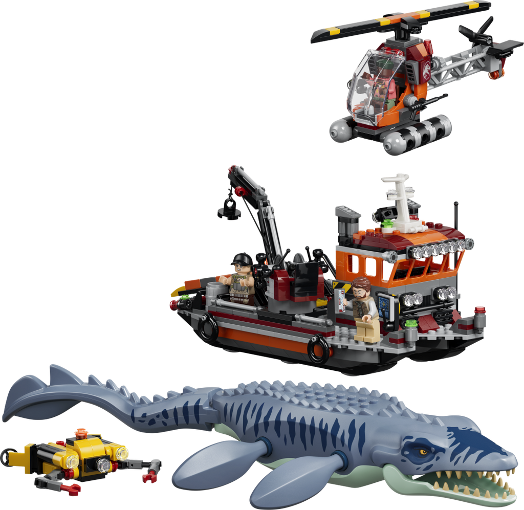 LEGO Jurassic World Mosasaurus Dinosaur Boat Attack 77983