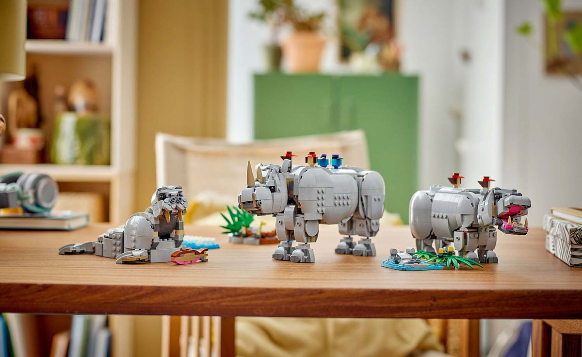 LEGO Creator 3-in-1 Wild Animals: Majestic Rhino with Birds 31171